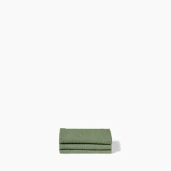 200 LINTEX Serviette de bain invité en lin - Nid d'abeille - Vert d'Anduze