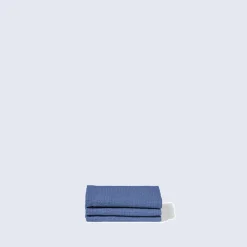 200 LINTEX Serviette de bain invité en lin - Nid d'abeille - Bleu Paros