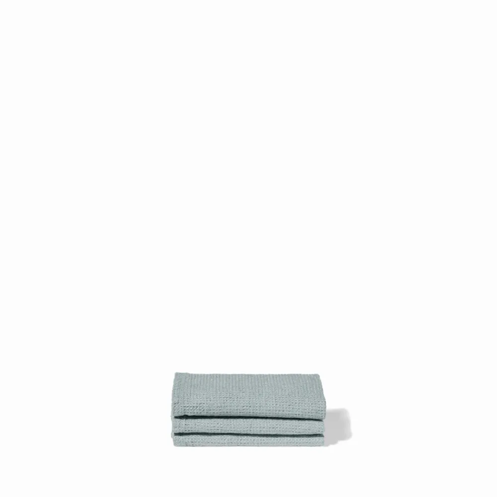 200 LINTEX Serviette de bain invité en lin - Nid d'abeille - Gris Vésuve