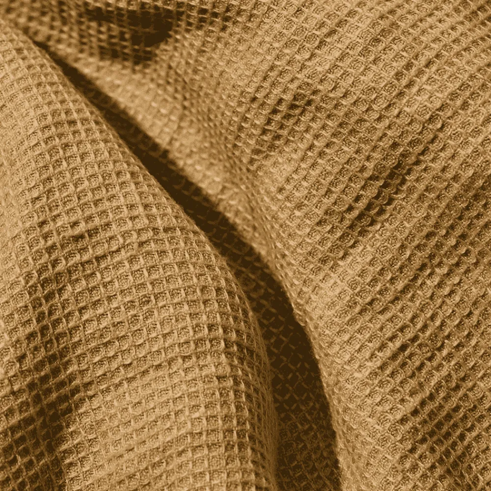200 LINTEX Serviette de bain invité en lin - Nid d'abeille - Jaune Asahi