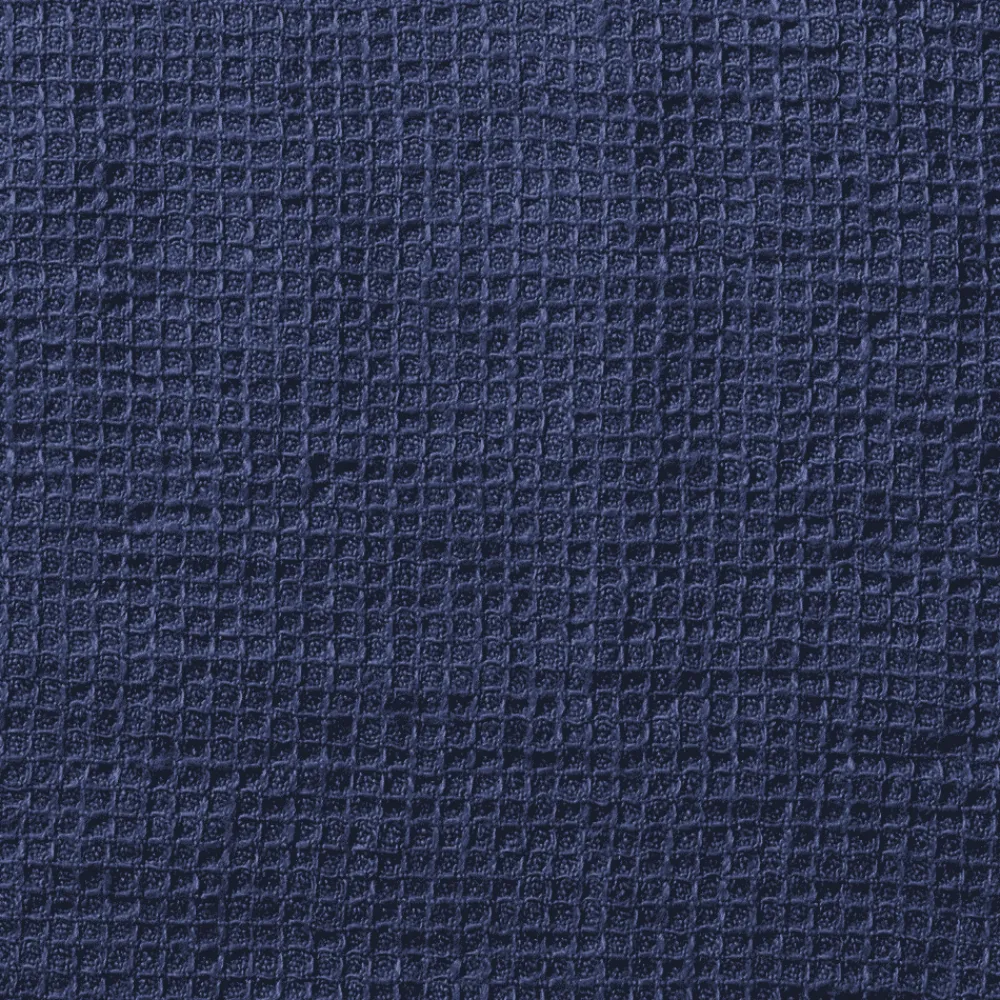 200 LINTEX Serviette de bain invité en lin - Nid d'abeille - Bleu Shibori