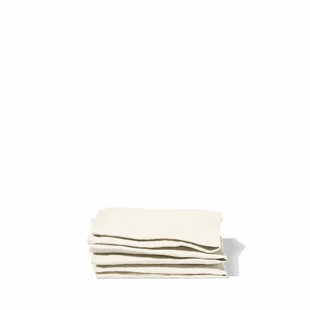 200 LINTEX Serviette de table en lin lavé - Blanc Gres