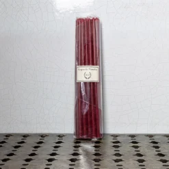 1061 CIERGERIE DES PREMONTRES Set de 25 bougies fines - Bordeaux