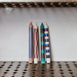 208 HAY Set de 4 bougies Geometry - Marron