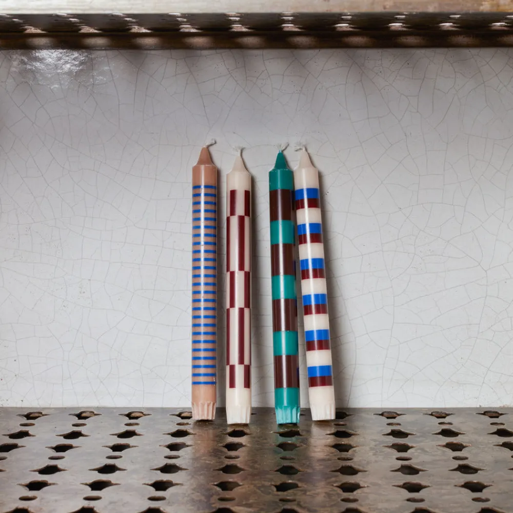 208 HAY Set de 4 bougies Geometry - Marron