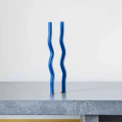 880 HEADSUP DESIGN COMPANY Set de 2 bougies Wiggle - Bleu