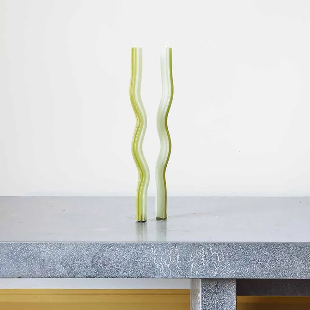 880 HEADSUP DESIGN COMPANY Set de 2 bougies Wiggle - Vert