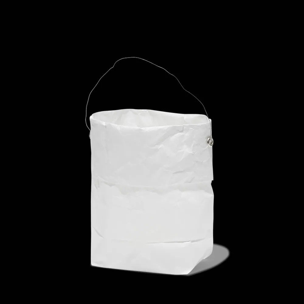 MERCI Set de 4 lanternes en papier - Blanc et argenté