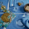 200 LINTEX Set de table en lin lavé - Bleu Paros