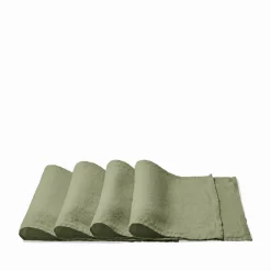 200 LINTEX Set de table en lin lavé - Vert Komorebi