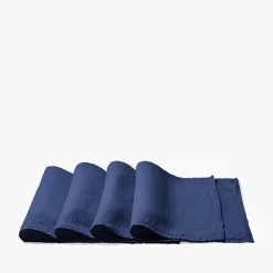 200 LINTEX Set de table en lin lavé - Bleu Shibori