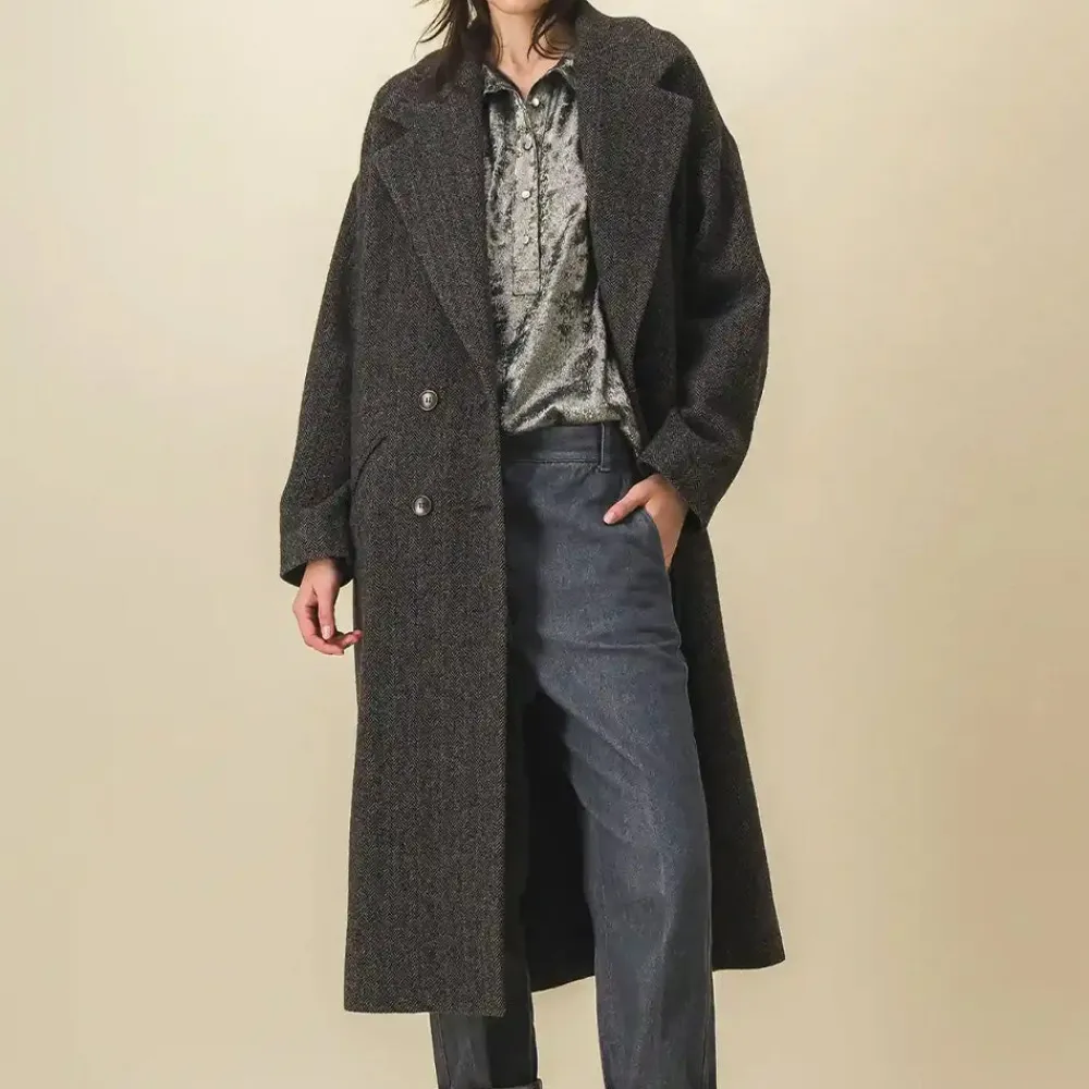 Women SIX SŒURS SIXSOEURS - Manteau Clotilde - Noir/Vert