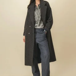 Women SIX SŒURS SIXSOEURS - Manteau Clotilde - Noir/Vert