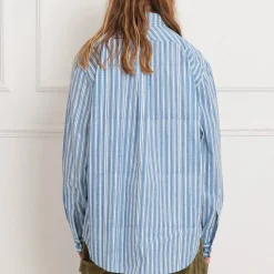 STORY MFG - Chemise à rayures - Bleu