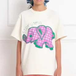 STORY MFG - T-shirt Grateful - Ecru & Pink
