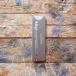 252 CARAN D ACHE Stylo bille Original avec étui argenté - Caran d'Ache