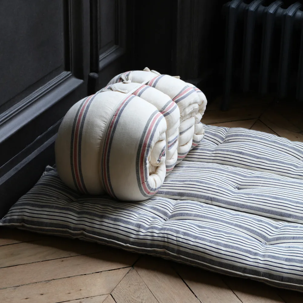 625 TENSIRA Sur-matelas - Rayé Bleu