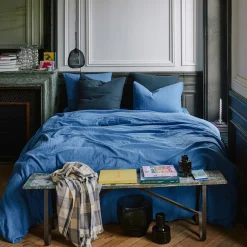2100 GAZEX Taie d'oreiller en gaze de coton - Bleu Pompidou