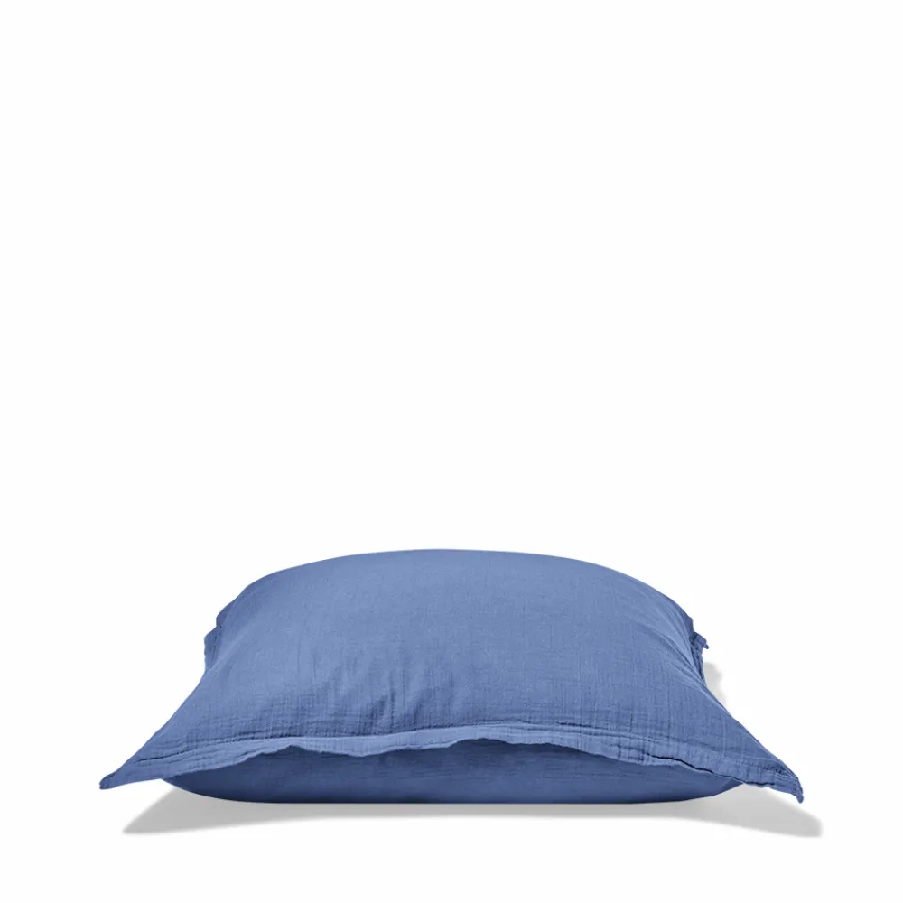 2100 GAZEX Taie d'oreiller en gaze de coton - Bleu Pompidou