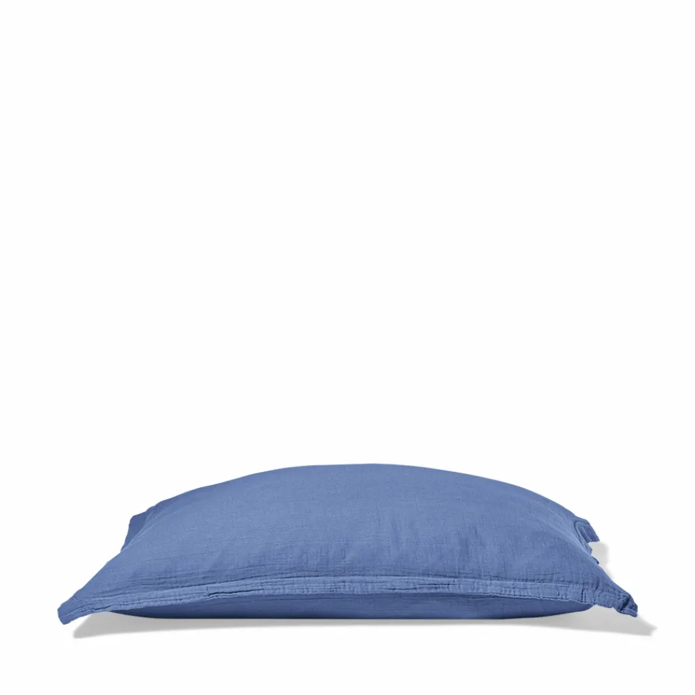 2100 GAZEX Taie d'oreiller en gaze de coton - Bleu Pompidou