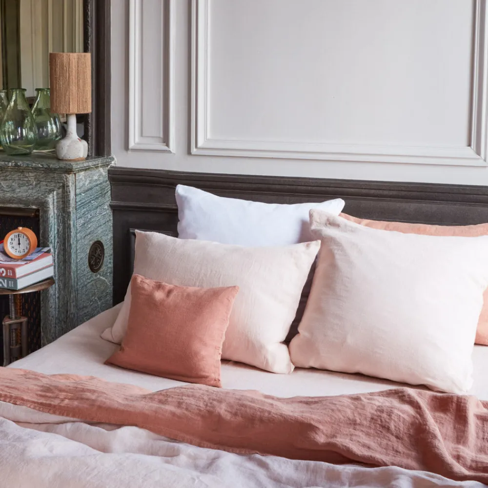 200 LINTEX Taie d'oreiller en lin lavé - Beige Rosé