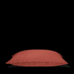 200 LINTEX Taie d'oreiller en lin lavé - Rouge Bourbon