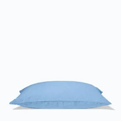 200 LINTEX Taie d'oreiller en lin lavé - Bleu Tyrrhénien