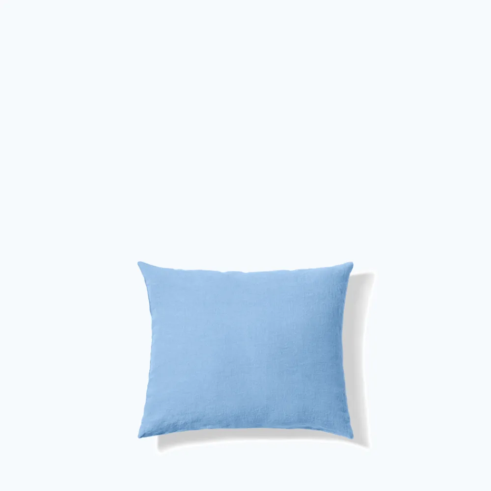 200 LINTEX Taie d'oreiller en lin lavé - Bleu Tyrrhénien