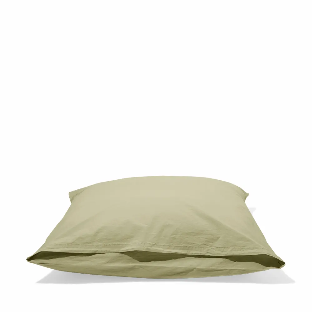1700 COTEX Taie d'oreiller en percale de coton - Vert Sauge