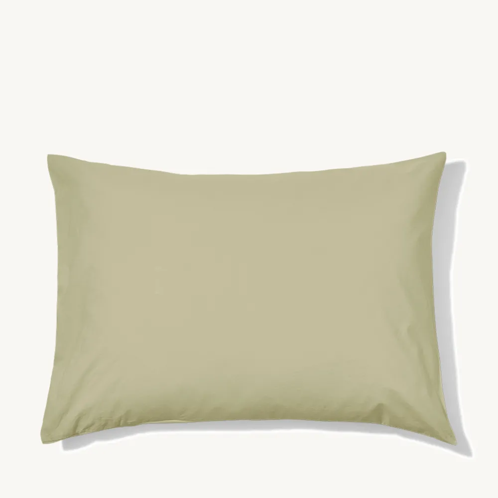 1700 COTEX Taie d'oreiller en percale de coton - Vert Sauge