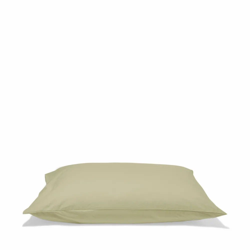1700 COTEX Taie d'oreiller en percale de coton - Vert Sauge
