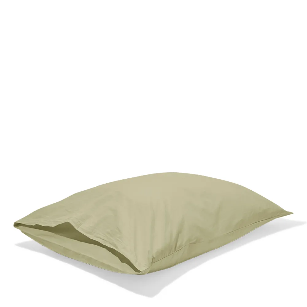 1700 COTEX Taie d'oreiller en percale de coton - Vert Sauge