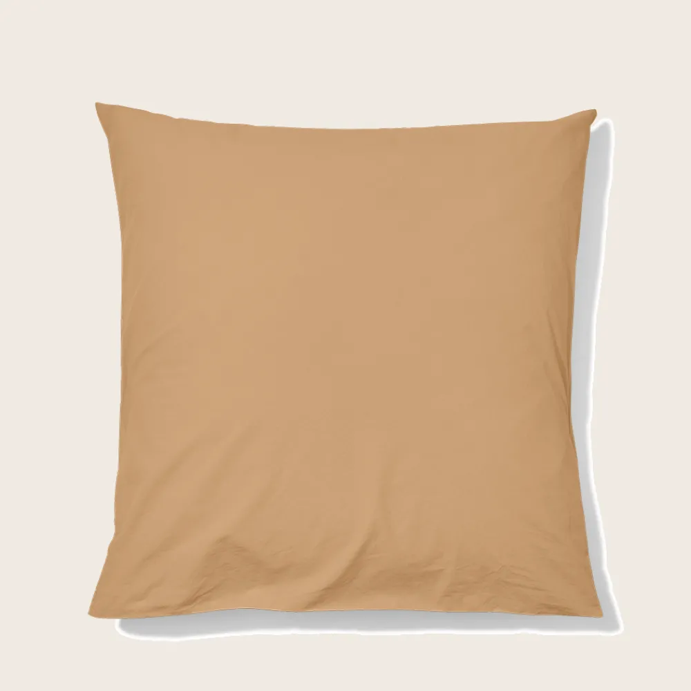 1700 COTEX Taie d'oreiller en percale de coton - Brun Sarrasin