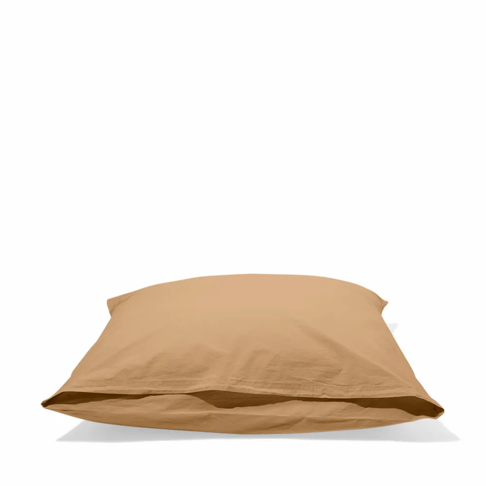 1700 COTEX Taie d'oreiller en percale de coton - Brun Sarrasin