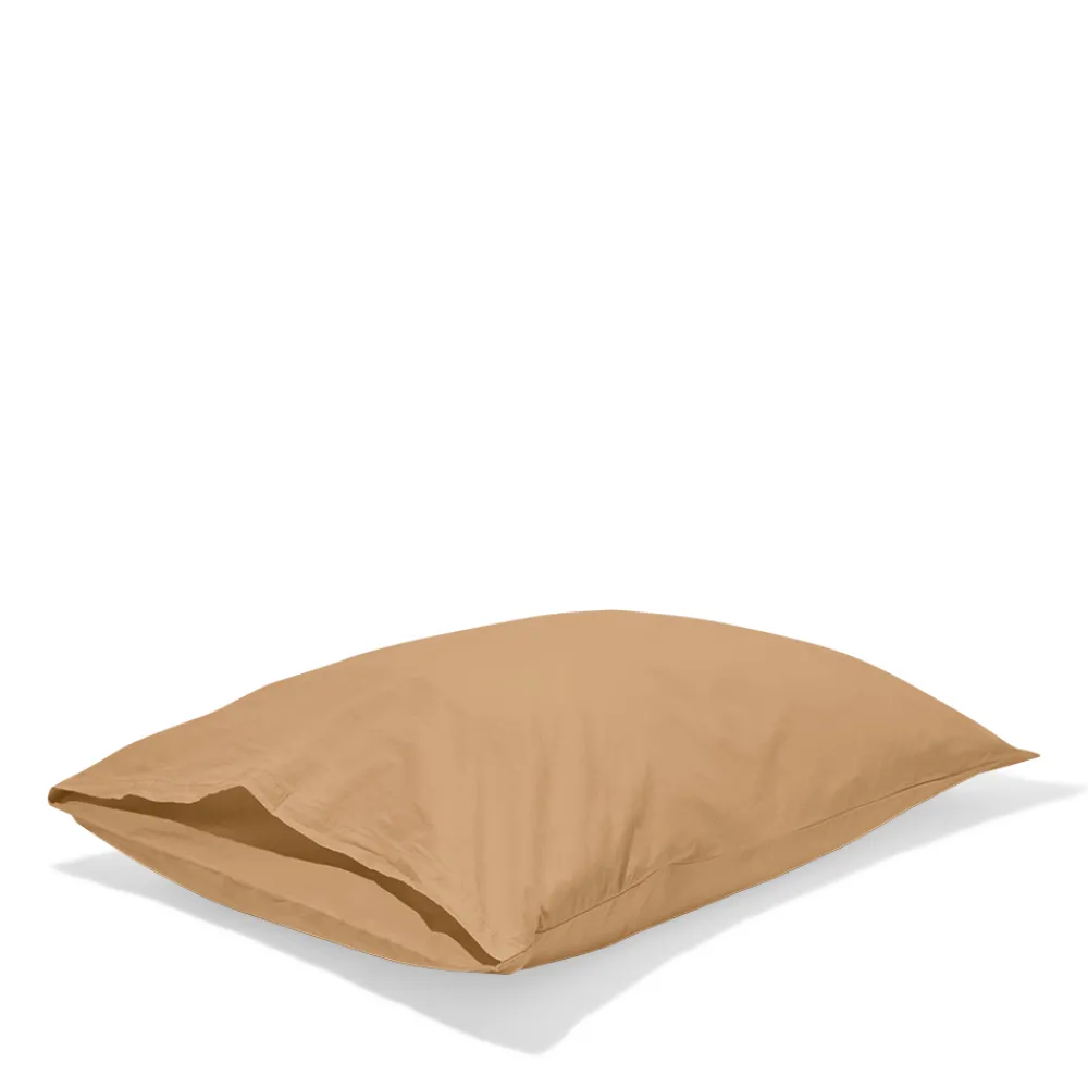 1700 COTEX Taie d'oreiller en percale de coton - Brun Sarrasin