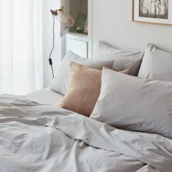 1700 COTEX Taie d'oreiller en percale de coton - Gris Pavot