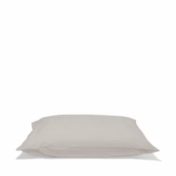 1700 COTEX Taie d'oreiller en percale de coton - Gris Pavot