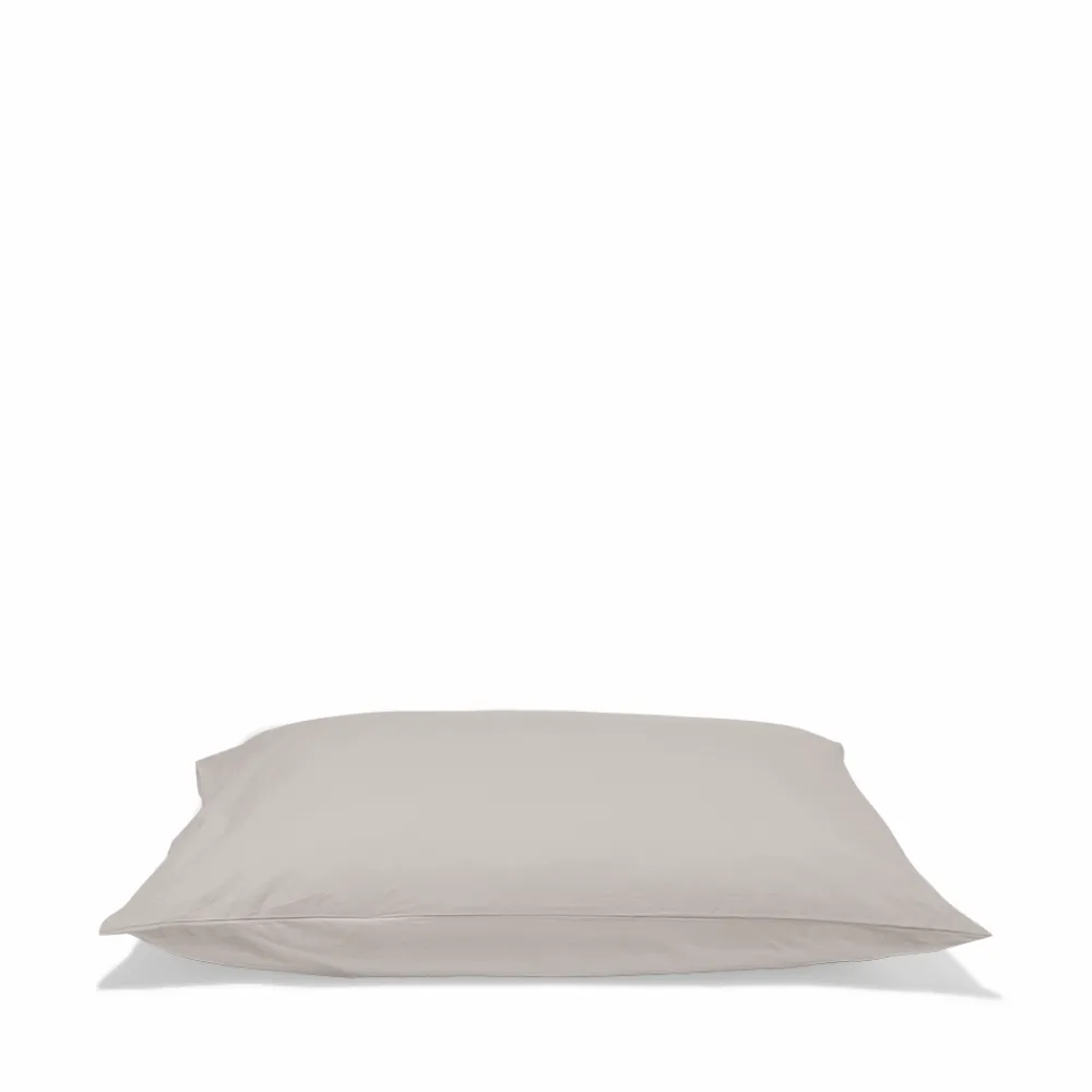 1700 COTEX Taie d'oreiller en percale de coton - Gris Pavot