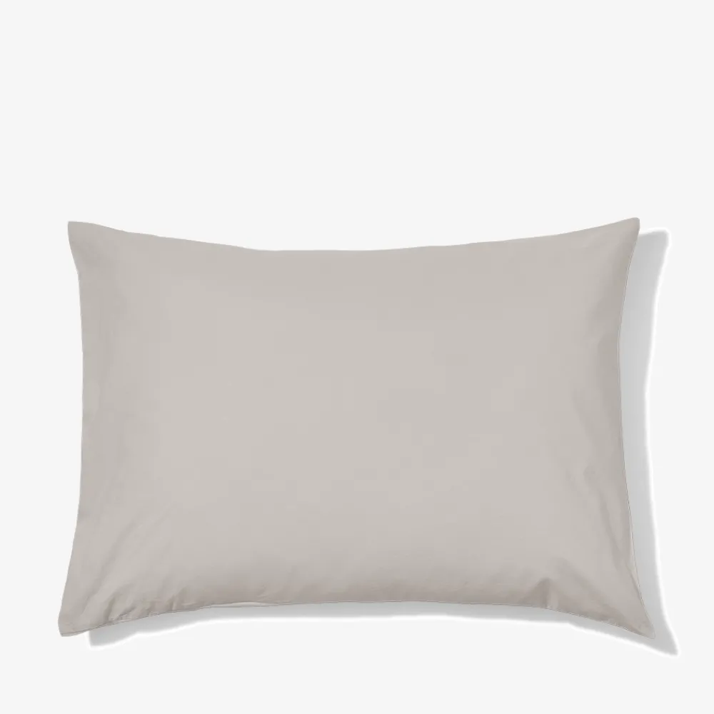 1700 COTEX Taie d'oreiller en percale de coton - Gris Pavot