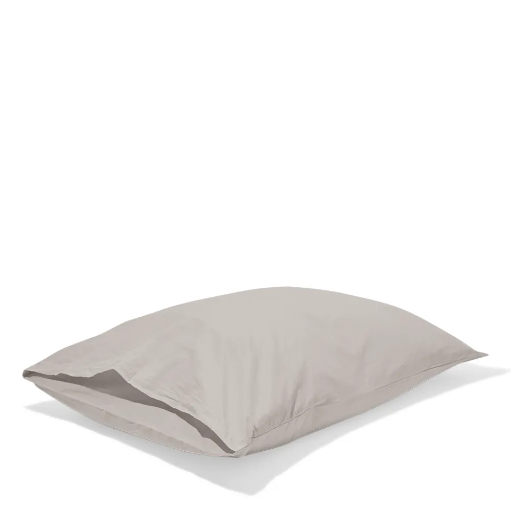 1700 COTEX Taie d'oreiller en percale de coton - Gris Pavot