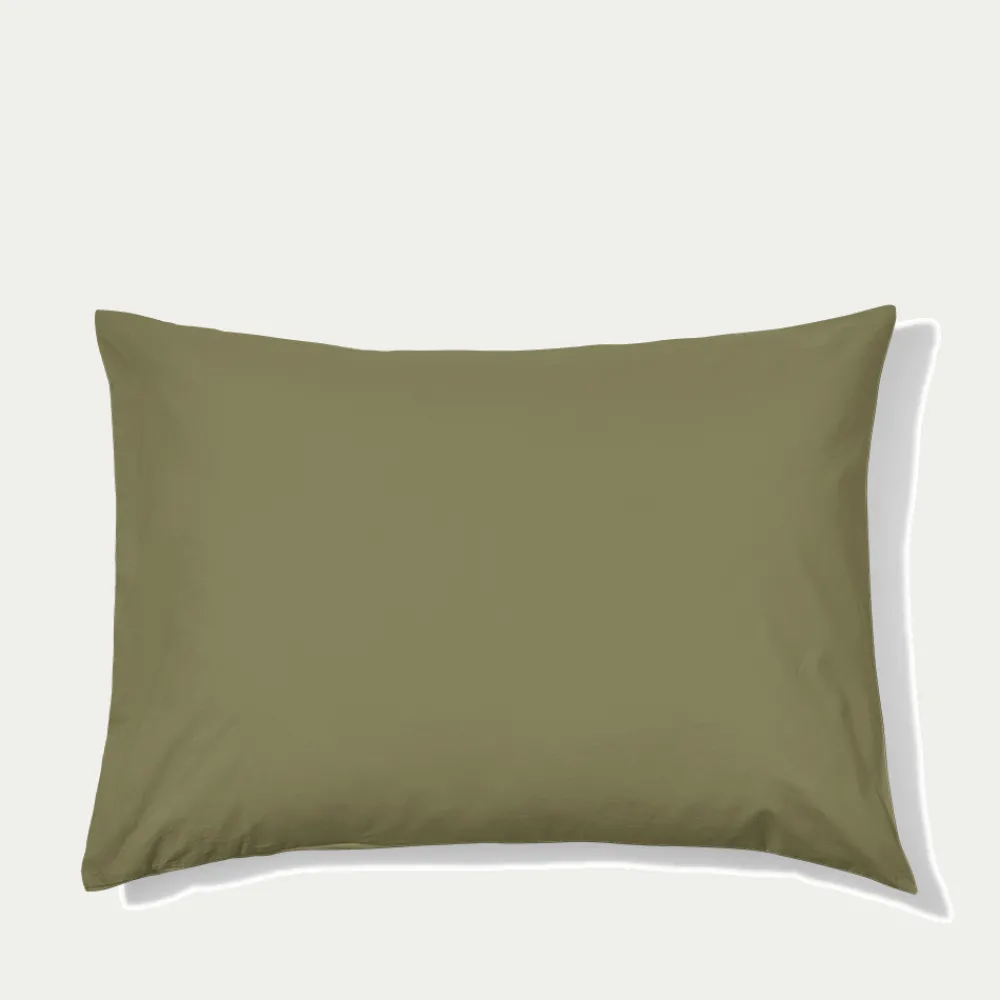 1700 COTEX Taie d'oreiller en percale de coton - Vert Camouflage