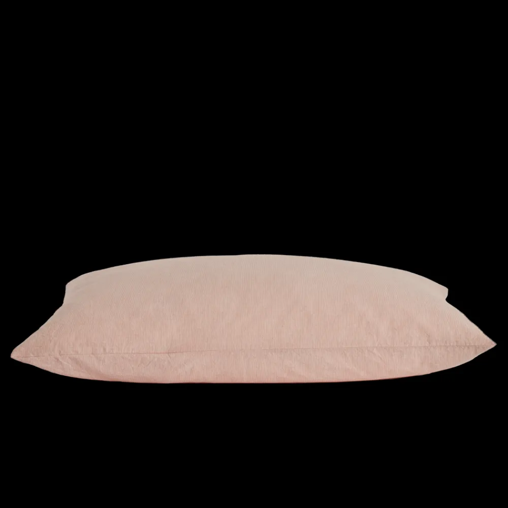 1700 COTEX Taie d'oreiller en percale de coton - Rayures Rouge Ocre