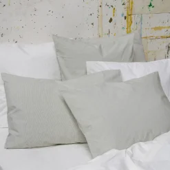 1700 COTEX Taie d'oreiller en percale de coton - Rayures Vert Camouflage