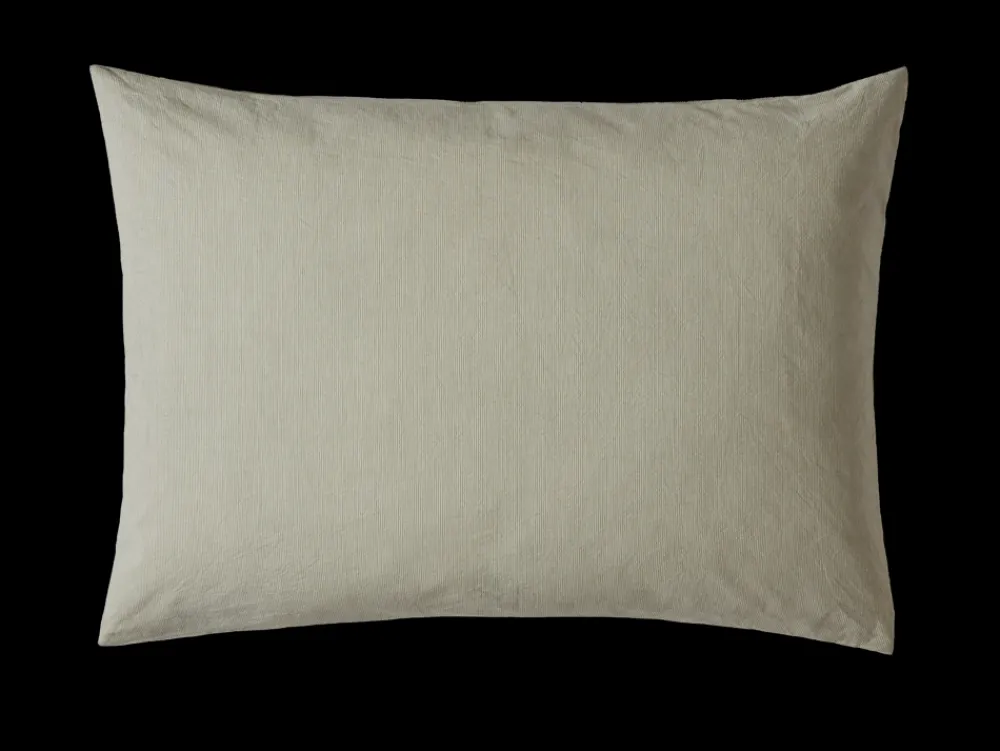 1700 COTEX Taie d'oreiller en percale de coton - Rayures Vert Camouflage