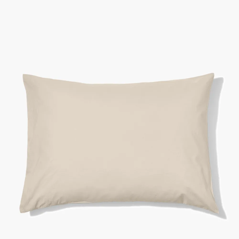 1700 COTEX Taie d'oreiller en percale de coton - Beige Dune