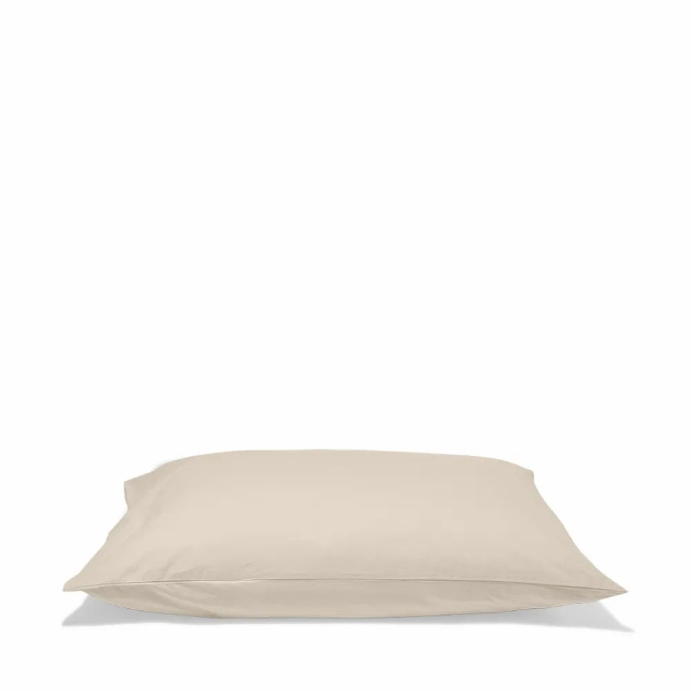 1700 COTEX Taie d'oreiller en percale de coton - Beige Dune