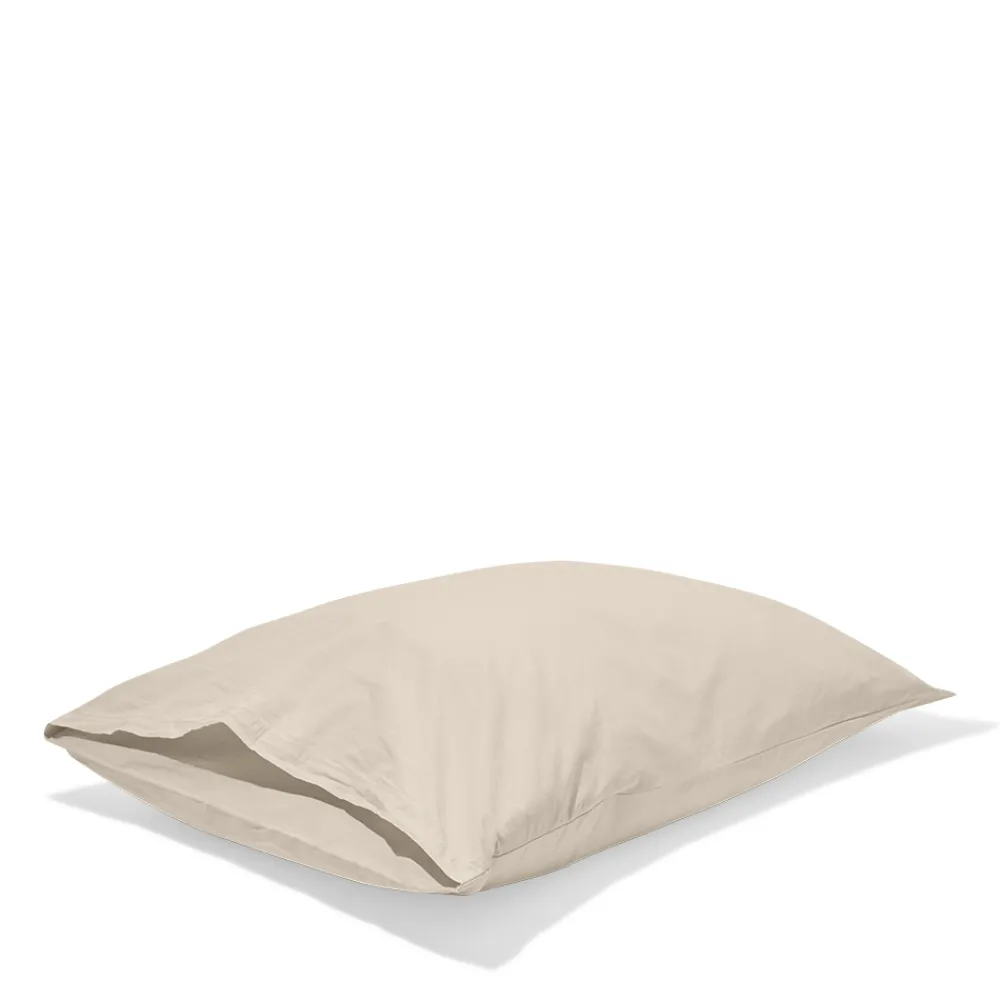 1700 COTEX Taie d'oreiller en percale de coton - Beige Dune