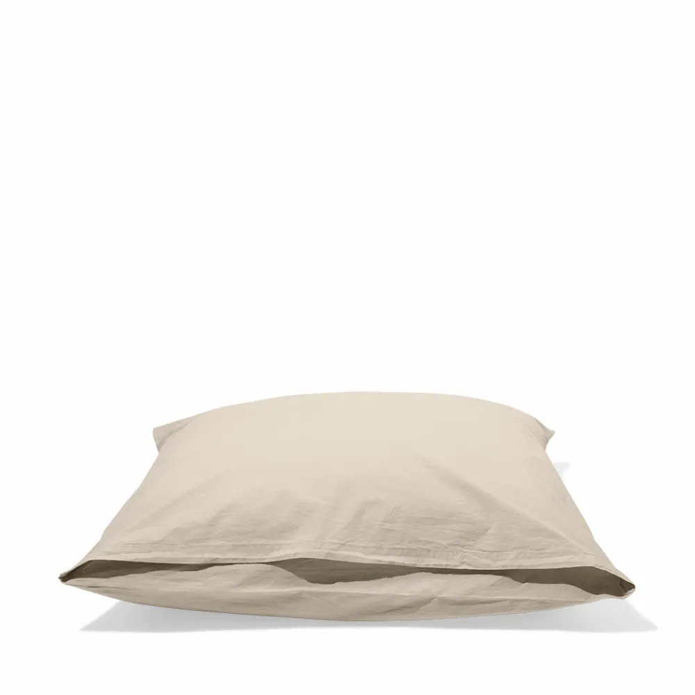 1700 COTEX Taie d'oreiller en percale de coton - Beige Dune