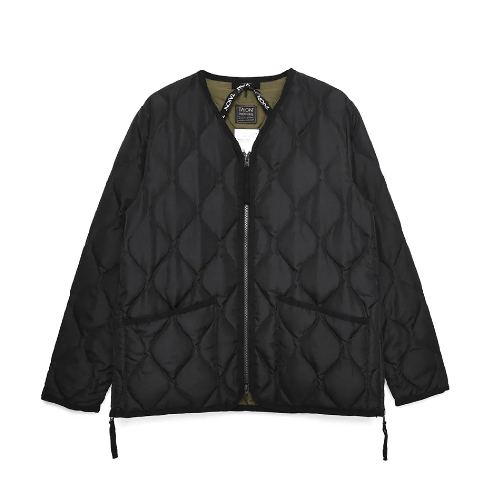 Taion - Veste matelassée Col V - Noir