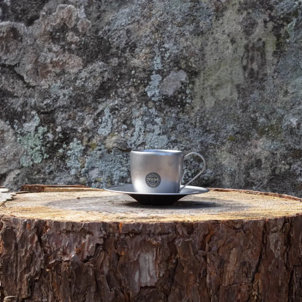 1439 AOYOSHI Tasse et soucoupe Vintage Drum